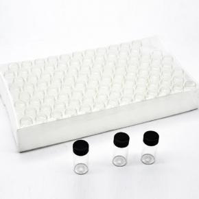 Pack of 100 Glass Vials with Black Phenolic Screw Caps,1 Dram/4ml(1/8 fl oz), for Liquids or Dry Goods (Clear)